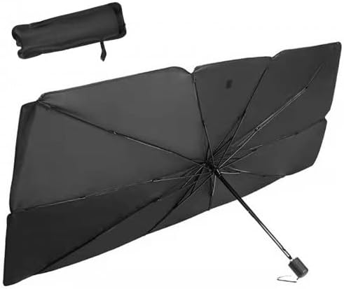 Foldable Car Windshield Sun Shade Umbrella — UV & Heat Reflector | Titanium Silver Coating