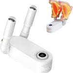 Portable Folding Shoe Dryer — 360° Hot Air | 4 Timer Settings | Travel Ready | White