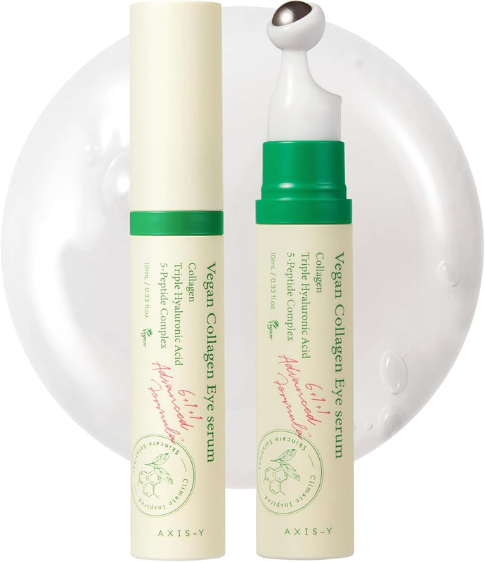 AXIS-Y Vegan Collagen Eye Serum 10ml — Dark Circles | Puffiness | Wrinkles | CoolTouch Applicator
