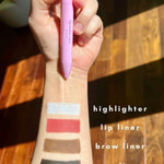 4-in-1 Makeup Pen — Eyeliner, Brow, Lip Liner & Highlighter | Waterproof | Long Lasting | Pink