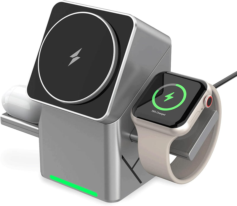 3-in-1 MagSafe Charging Station Cube – For iPhone, Apple Watch & AirPods