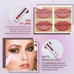 4-in-1 Makeup Pen — Eyeliner, Brow, Lip Liner & Highlighter | Waterproof | Long Lasting | Pink