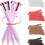 4-in-1 Makeup Pen — Eyeliner, Brow, Lip Liner & Highlighter | Waterproof | Long Lasting | Pink