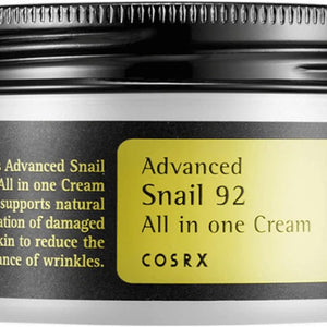 COSRX Advanced Snail 92 All In One Cream 100ml — Repair | Hydrate | Fade Scars | Korean Skincare