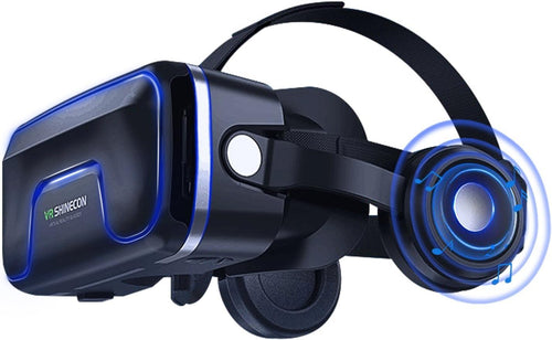 VR SHINECON Virtual Reality VR Headset 3D Glasses, Headset Helmets, VR Goggles for TV, Movies and Video Games, Compatible with iOS, Android and Support 4.7-16.5 Inch with Remote Control