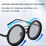 Round Polarized Sunglasses — Adjustable Tint | UV400 Protection | Outdoor Eyewear