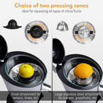 Electric Citrus Juicer 350W – Stainless Steel Orange, Lemon & Lime Juice Extractor (0.4L Capacity, Bi-Directional Rotation, Easy Press Handle)