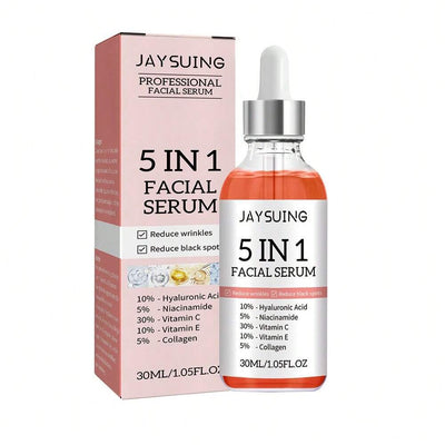 5-in-1 Anti Aging Facial Serum 3pcs — Vitamin C, Collagen, Hyaluronic Acid & Niacinamide | 30ml