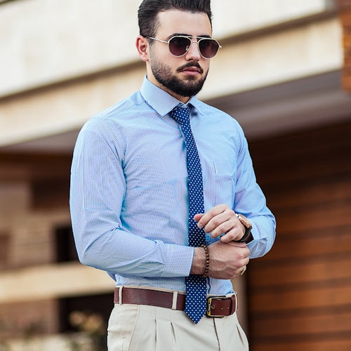 Slim Fit Formal Shirt Men Wrinkle-Free
